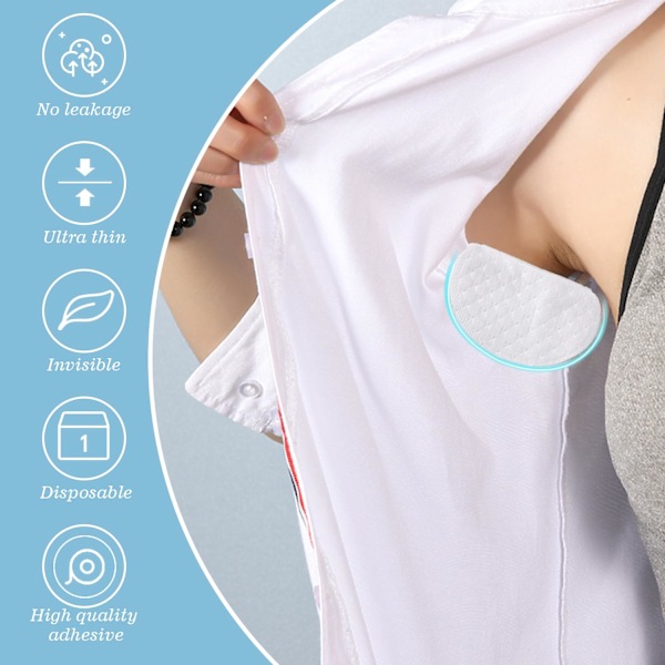50 st armpads, svettpads för kvinnor och män, engångsarmpads för svettande kvinnor bekväma osmakade svettfria armhålor 5.1x3.54 Inch (Pack of 50)