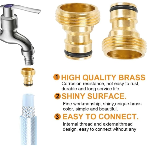ces 3/4 tommer Universal Haneforbindelser, Messing Hanekobling, Hane-adapter, Husholdningskobling, til Blander, Rør-adapter 3/4 Inch (4 Pcs)