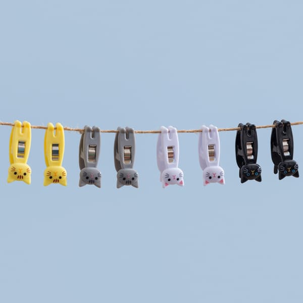 Katt Chips Klips, Papirklipp, Chips Pose Oppbevaringsklips, Plast Chips Pose White