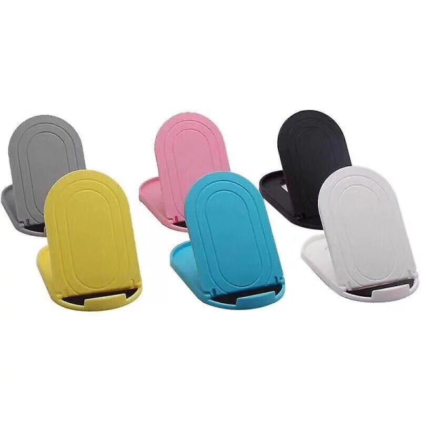 Universal mobiltelefonhållare, bärbar justerbar telefonhållare i fickstorlek, tablettställ, kompatibel telefon och surfplatta (6 st, flerfärgad)
