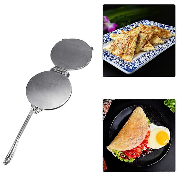 Aluminium rustfrit pandekagepresse (diameter 20cm), manuel grøn løg pandekage æg pandekage, tortilla presse dej pandekage maskine