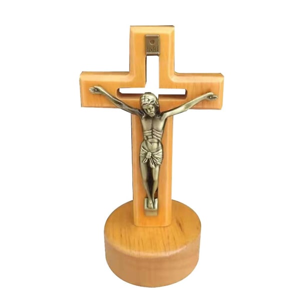 Heligt bordskors Jesus Kristus på stativ Kristna kyrkofigurer dekoration