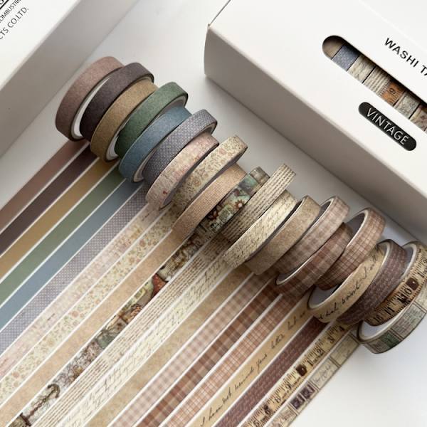 Retro Washi -teippisetti - 20 rullaa