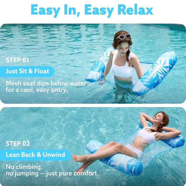 Uppblåsbara poolflottar för vuxna 2-pack 4-i-1 multifunktionella poolflottar poolflottar solstolar flytande Green