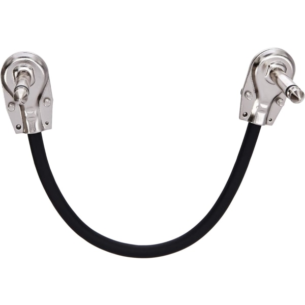 1/4 tommers gitarpatch-hjelpekabel, rett vinkel, 6 tommers lengde (0,15 m), 6-pakning, svart