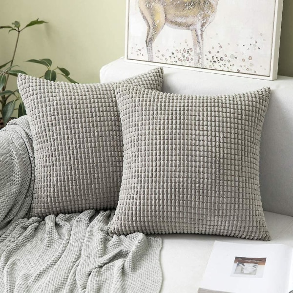 2-osainen tyyny, narutyynyliina, pehmeä ja mukava, 30x50 cm olohuoneen ja makuuhuoneen sisustukseen, ruskea (ilman ydintä) 45*45cm vaaleanharmaa