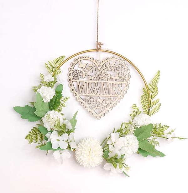 5-pack 25 cm metallkransar guld blomkrans