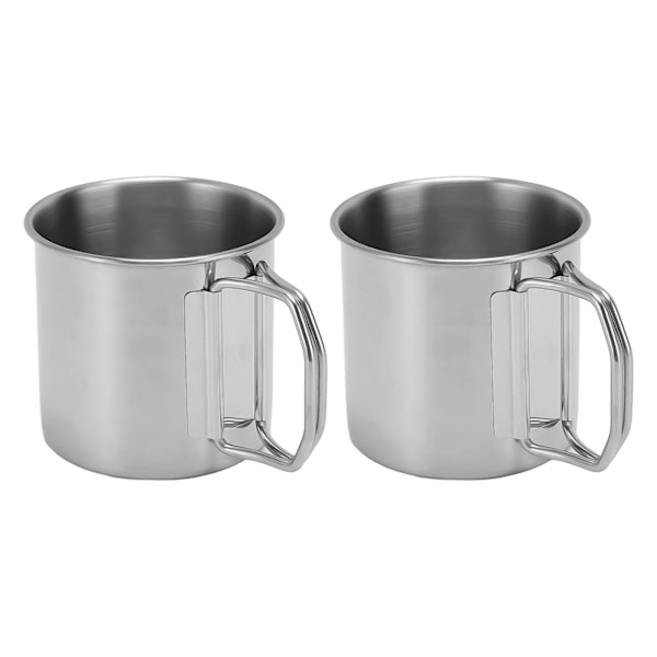 304 Rostfritt Stål Fällbart Handtag Mugg Resekopp, Portabel Utomhus Camping Öl Vatten Kaffekopp, med Fällbart Handtag, Kapacitet (350ML) 350ML