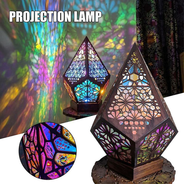 Bohemian Mosaic Starry Sky Floor Projections Lamp Table Bedside Light