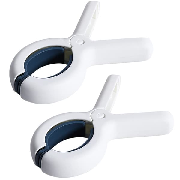 Strandhåndklæde clips 2 stk, store hvide plastikclips til solstole, pool clips