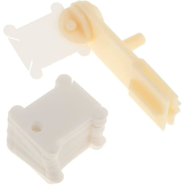 Krydssting vikleplade i plast, trådviklingsplade, gør-det-selv sytilbehør, krydsstingværktøj (1 sæt, off-white)