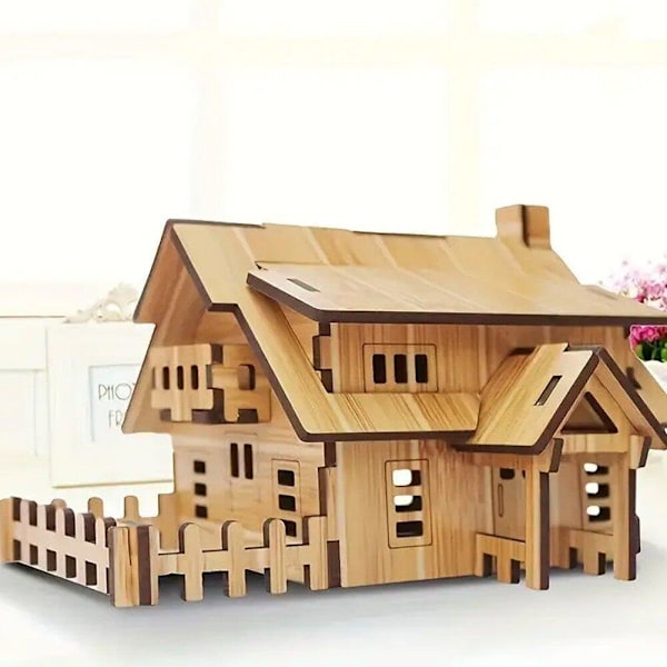 3D Træpuslespil Model Spil Hyggelig Hytte DIY Håndlavet Mekanisk Træhus til Børn Voksen Sæt Mekanisk Håndværk Gaver