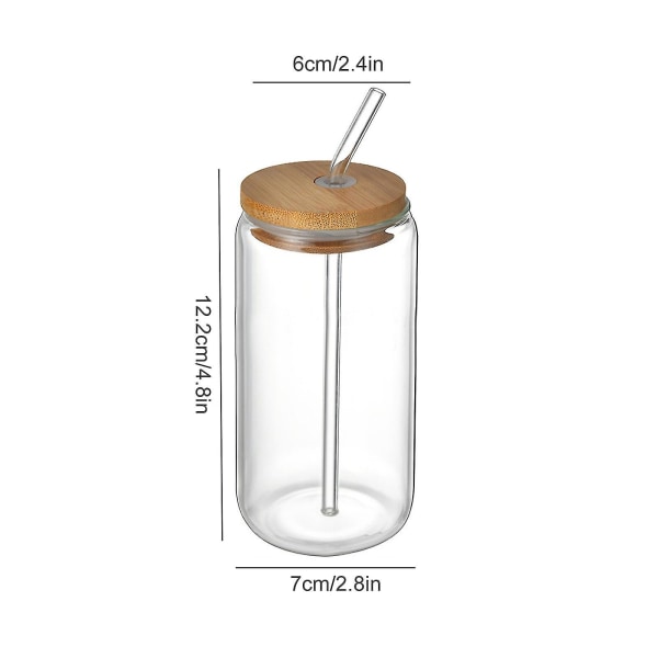 Dåseformet glas mælkekaffekop cola dåse kop transparent holdbar, 2 stk
