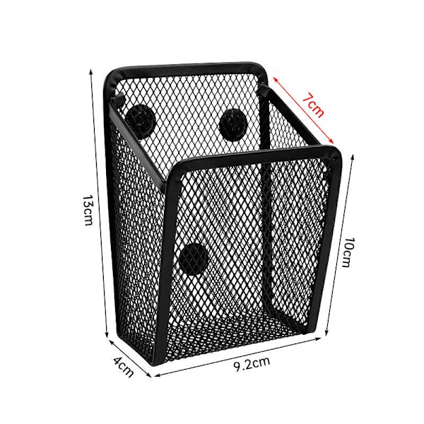 Magnetisk skrivebordsopbevaringsboks Metalnet Opbevaringsboks Kontorartikler Net Penholder Sukkerstativ Whiteboard Køleskabsmagnet 2 pak