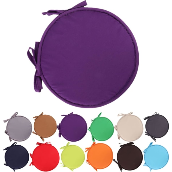 Farverige indendørs/udendørs stolepuder Runde sædehynder Haveterrasse Hjemmepuder - Diameter 30cm/38cm,Pudebetræk til havemøbler,Round Se Purple Modern