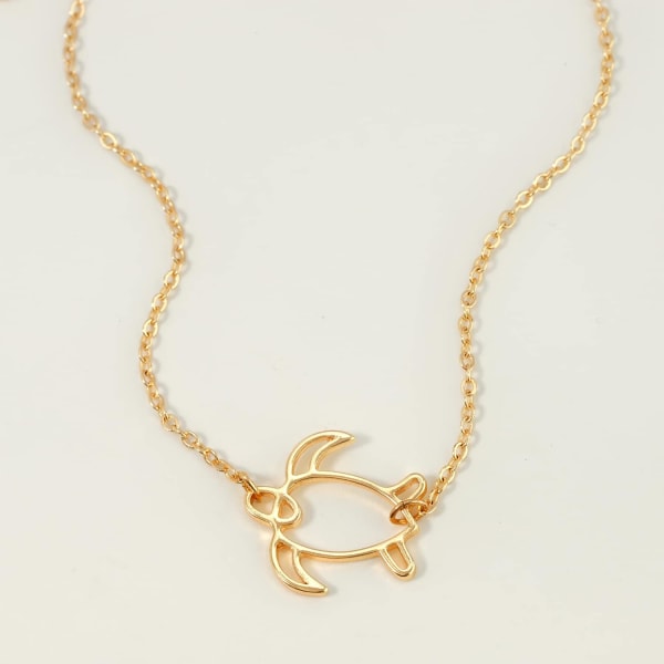 Armbånd for kvinner 14K gullbelagt delikat kjede enkelt smykke søtt for jenter Turtle 2 Layer Satellite Chain