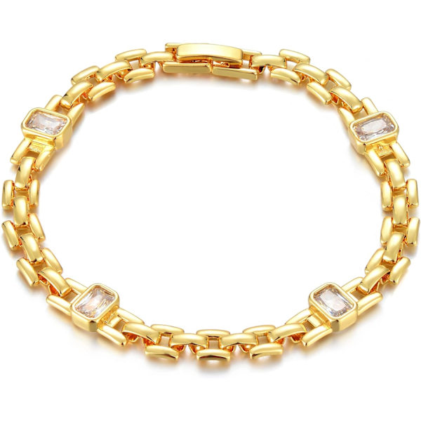 Armband för kvinnor 14K guldpläterad delikat kedja enkelt smycke sött för flickor Deco Link 2 Layer Satellite Chain