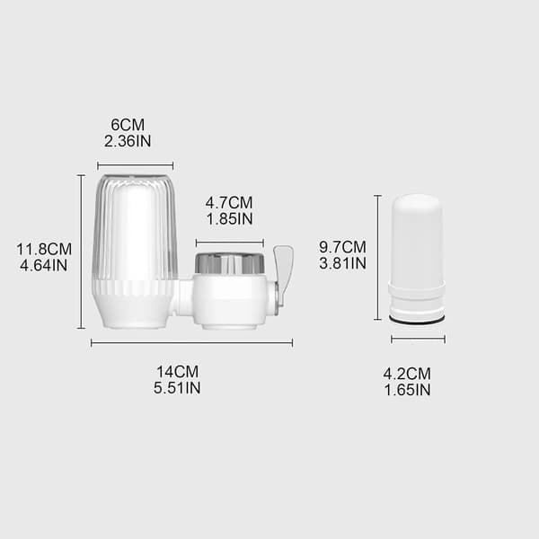 Vandhane filter til rent vand - Postevandsfilter - Køkkenvandhane filter - Vandrenser til postevand - Inklusive ekstra filter - Vandfilter