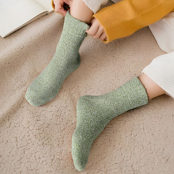 Varmsockor för Kvinnor 5 Par Tjocka Sockor Dam Vinter Varma Ullsockor Nordiska Sockor