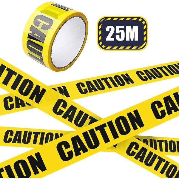 1 styks advarselstape, advarselstape Gulvmarkeringstape, gul og sort markeringstape Halloween/farligt område dekorationstape (4,8 cm X 25 m)