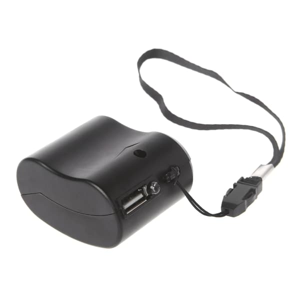 Nødoplader Manuel Håndsving Oplader Strøm USB Oplader til nødsituationer eller udendørs håndsving oplader Black