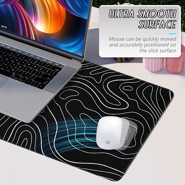 Musematte Gaming Stor Skrivebordsmatte (31,5 x 11,8 x 0,12 tommer) Vaskbar Stor Musematte, Japansk Musematte med Sklisikker Gummibase, Utvidet Mo MousPad Y4 XL