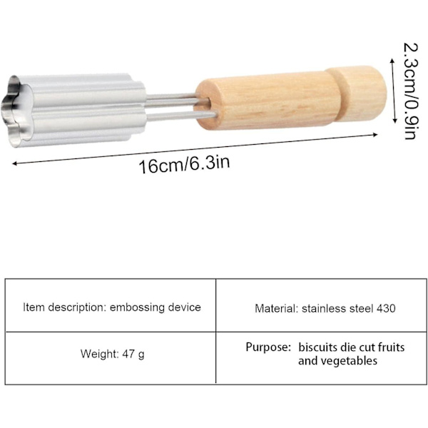 Frugt stempler form, cookie press maker maskine | Rustfrit stål cookie press maker kit til DIY kiks maker og dekoration (3stk, farve som vist)