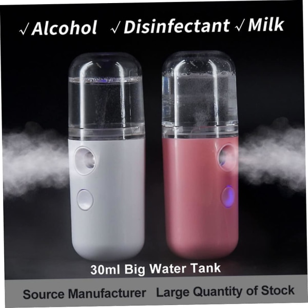 Face Steamer Kannettava Mini Face Mist Steamer Käsikasvohöyrystin (4 kpl, vaaleanpunainen)