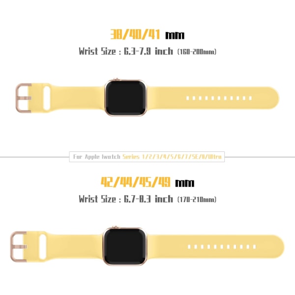 Kompatibel med Apple Watch-remme 49/45/44/42/41/40/38mm (38/40/41 mm, Gul-Hvid) YellowWhite 38/40/41 mm