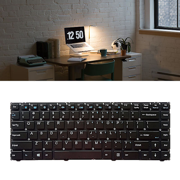 Bærbar tastatur US-versjon reparasjon erstatter for Clevo W940 Mp-12r76nw-4302