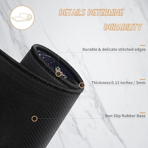 Musematte Gaming Stor Skrivebordsmatte (31,5 x 11,8 x 0,12 tommer) Vaskbar Musematte Bærbar PC-Skrivebordsmatte, Japansk Musematte med Sklisikker Gummibase, Utvid mouse pad Y17 XL
