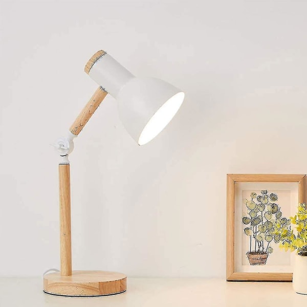 Dekoration Bordlampe Led Skrivebordslampe E27 Stue Trælampe Moderne