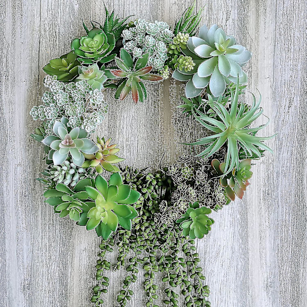 4 stk. kunstige hængende sukkulenter Faux Burro's Tail Picks Trailing String Of Pearls Sukkulenter Falsk Greenery Blomsterarrangement