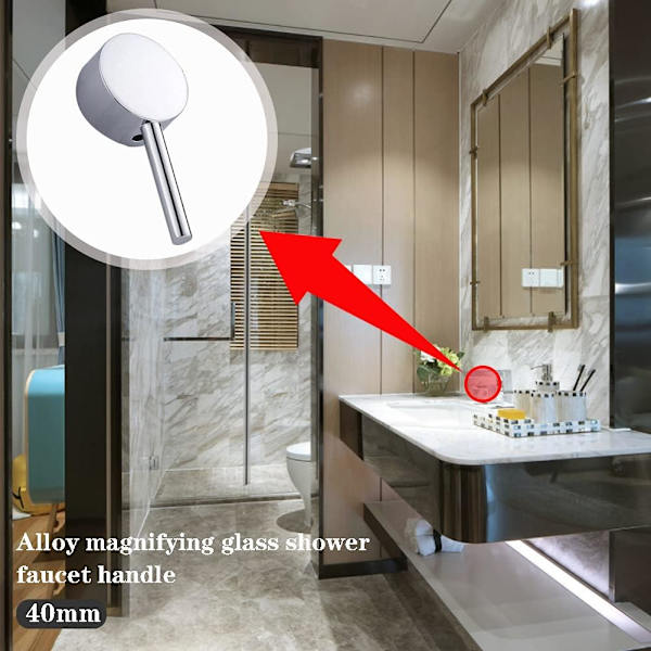 Zink Legering Ventilgreb Udskiftningshoved - Håndtag til Vandhane - Vandhanegreb til Badeværelse, Køkken, Håndvask (40mm, Tyndt Håndtag) Thin Handle 40mm