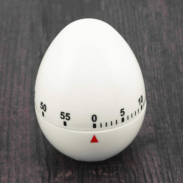 Kök Timer Manuell Metall Äggform Mekanisk Rotationstimer Hushålls Nedräkningstimer Kök Påminnelse(1st, Vit)