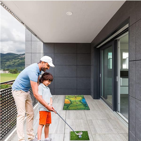 Avslappet golfspillsett, 0,8x1,5m golfmatte
