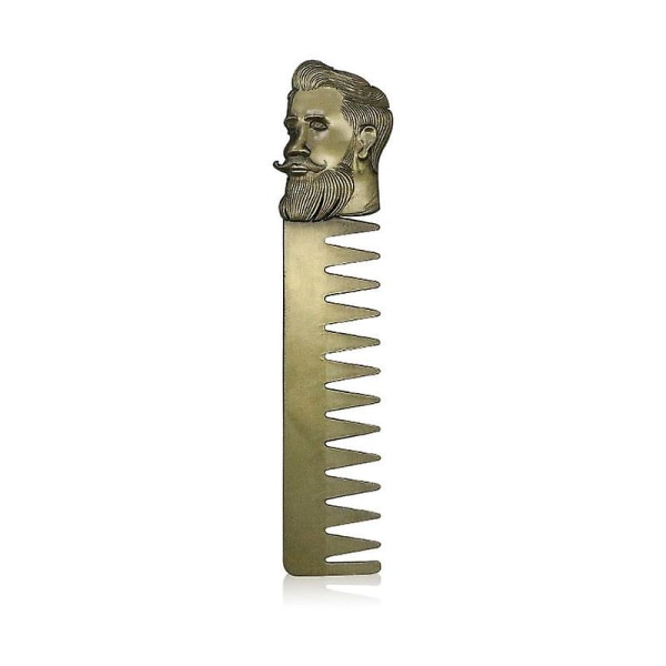 Skäggkam Praktisk brons bred tand styling hårborste för män Oljat hår Stort rygg hår Fluffigt hår 1st