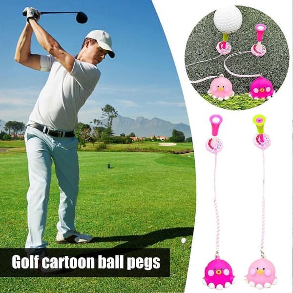 Blæksprutte Golf Tee Hanger Plast Anti Lost Golf Tee Ring med Rem Tab Forebyggelse Tee Holder Golf Red
