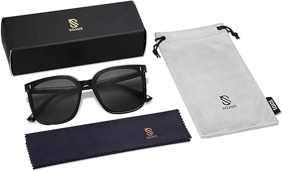 Trendy oversized solbriller for kvinner og menn Black/Grey