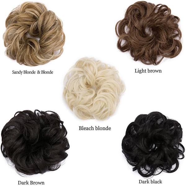 Scrunchie Scrunchie Bun Updo Hairpiece Hårband Ponytail Extensions Hår Extensions Vågigt Lockigt Slarvigt Hårbulle Donut Hår Chignons Hårbit Peruk B Bleach blonde