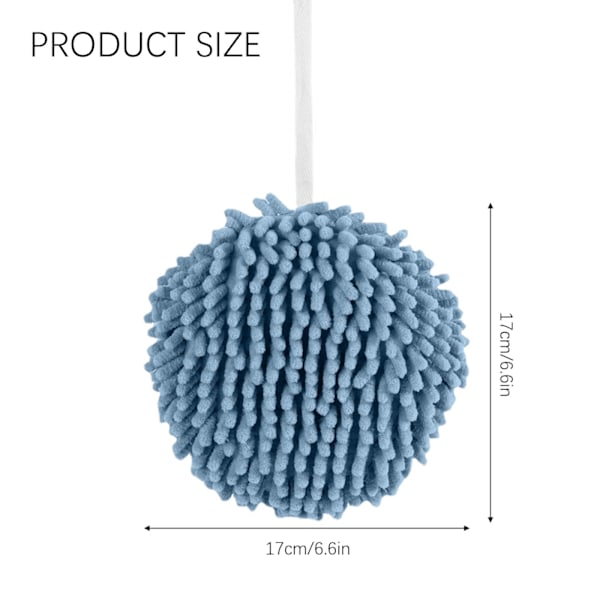 2 stk. myke ballhåndklær i blått og grått, håndklær for bad kjøkken hengende ansiktshåndklær hurtigtørkende håndkle, myke absorberende håndklær