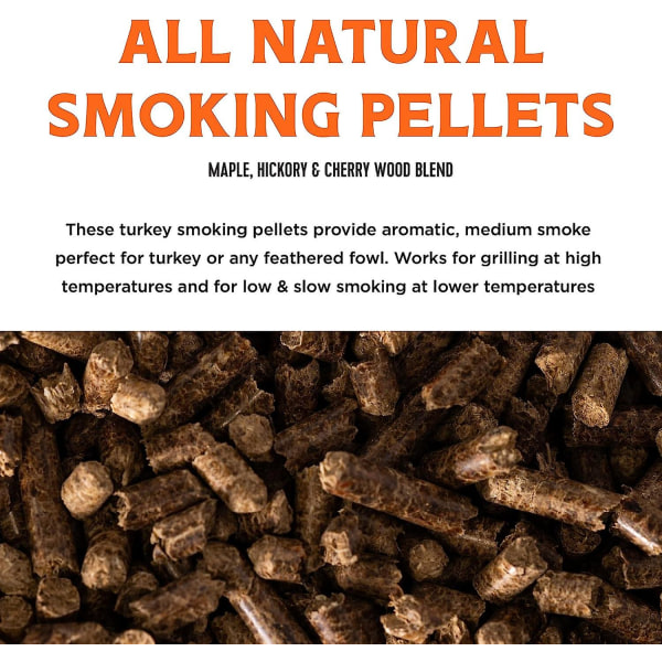 Tyrkiet perfekt alle naturlige rygerpiller - rygertilbehør - træpiller til ryger, grill og bagning - ahorn-, hickory- og kirsebærtræblanding - 20 Lb