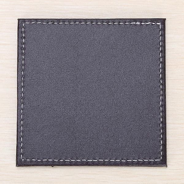 Læder coasters til hjemmet og kontoret med holder, sæt med 6 firmacoasters til te og kaffe
