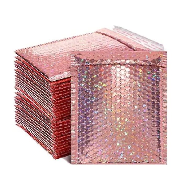 10x12 tommer metallisk holografisk boblemailer polstret konvolutglitterforsendelsestaske -- Small Business Pack (champagne, 5 Count) ,h