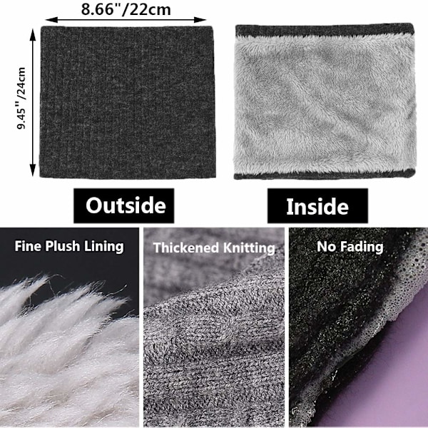Fleece-kaulahuivit Termiset Snoodit Unisex Paksu Talvi Kylmä Sää Neulotu Circle Huivit Pyöräily Moottoripyörä Urheilu Green