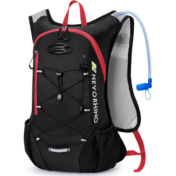 Lättviktsryggsäck för vätsketillförsel, löparryggsäck med 2L vattenblåsa, Hydro Water Daypack för cykling vandring Rave för män kvinnor Red1