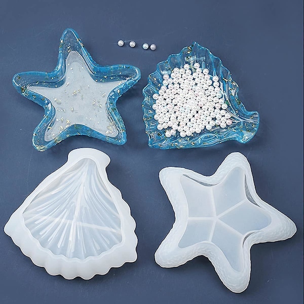 3D Søstjerne Havskals Kage Dekoration Chokolade Slik Bageform Til Begyndere Resin Art Starter Kit Resin Støbning 1stk