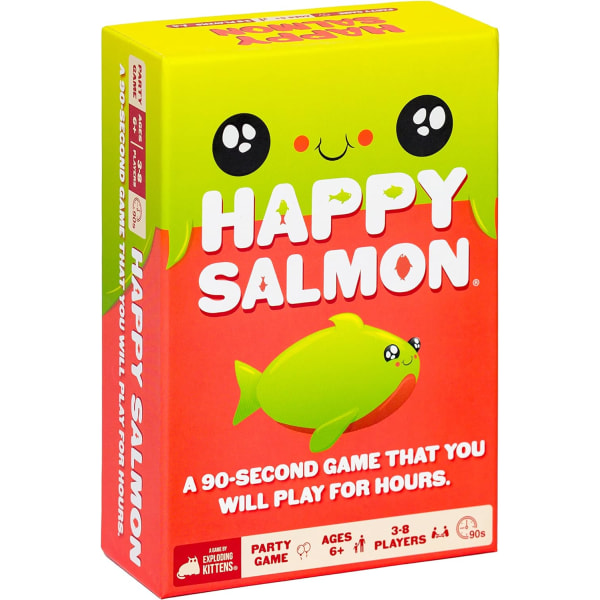 Eksploderende killinger - Et spil med kat og mund - Kortspil til voksne, teenagere og børn - Sjove familiespil og Happy Salmon af - Kortspil til voksne, teenagere og børn + Happy Salmon by Exploding Kittens Single