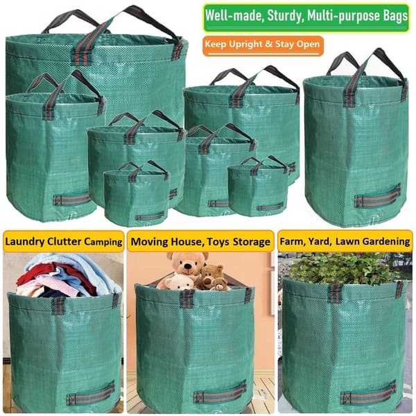 16-gallons trädgårds-/gräsmattesäckar (2-pack) för återvinning, klädförvaring och insamling av trädgårdsavfall