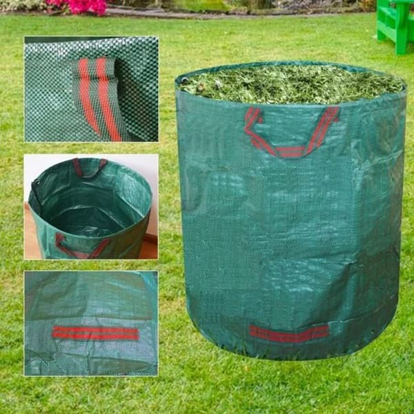 272L trädgårdssäckar med handtag, vattentäta, självstående, hopfällbara, robusta och hållbara, 2-pack